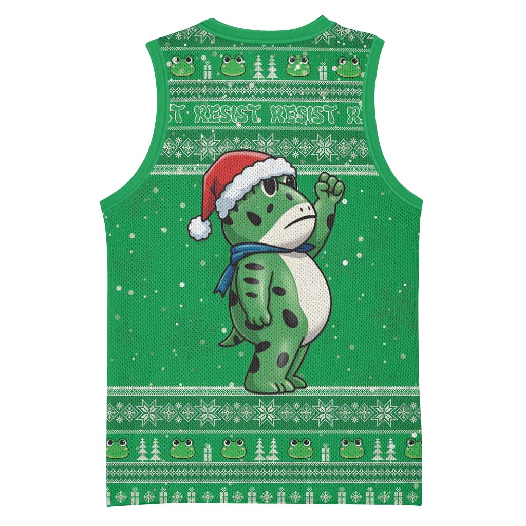 Funny Christmas Portland Frog Protest Basketball Jersey Merry Frog-mas - Wonder Print Shop