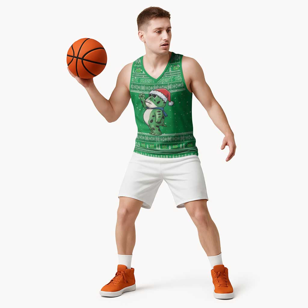 Funny Christmas Portland Frog Protest Basketball Jersey Merry Frog-mas - Wonder Print Shop