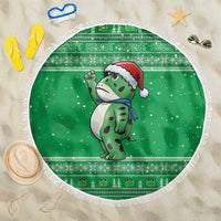 Funny Christmas Portland Frog Protest Beach Blanket Merry Frog-mas - Wonder Print Shop