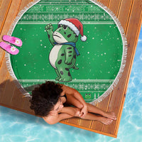 Funny Christmas Portland Frog Protest Beach Blanket Merry Frog-mas - Wonder Print Shop