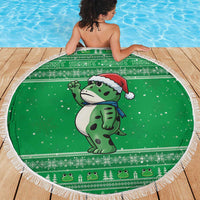 Funny Christmas Portland Frog Protest Beach Blanket Merry Frog-mas - Wonder Print Shop