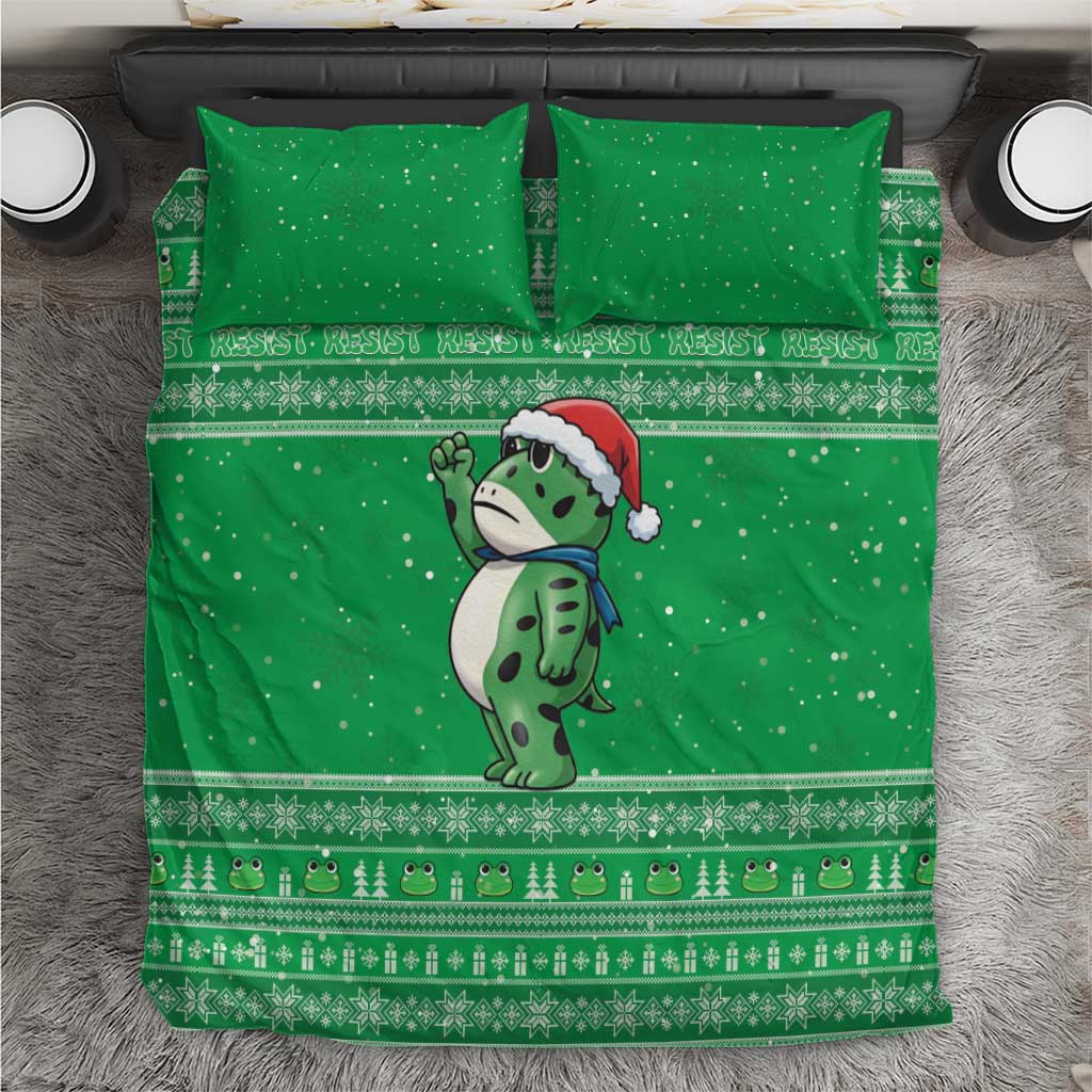 Funny Christmas Portland Frog Protest Bedding Set Merry Frog-mas - Wonder Print Shop