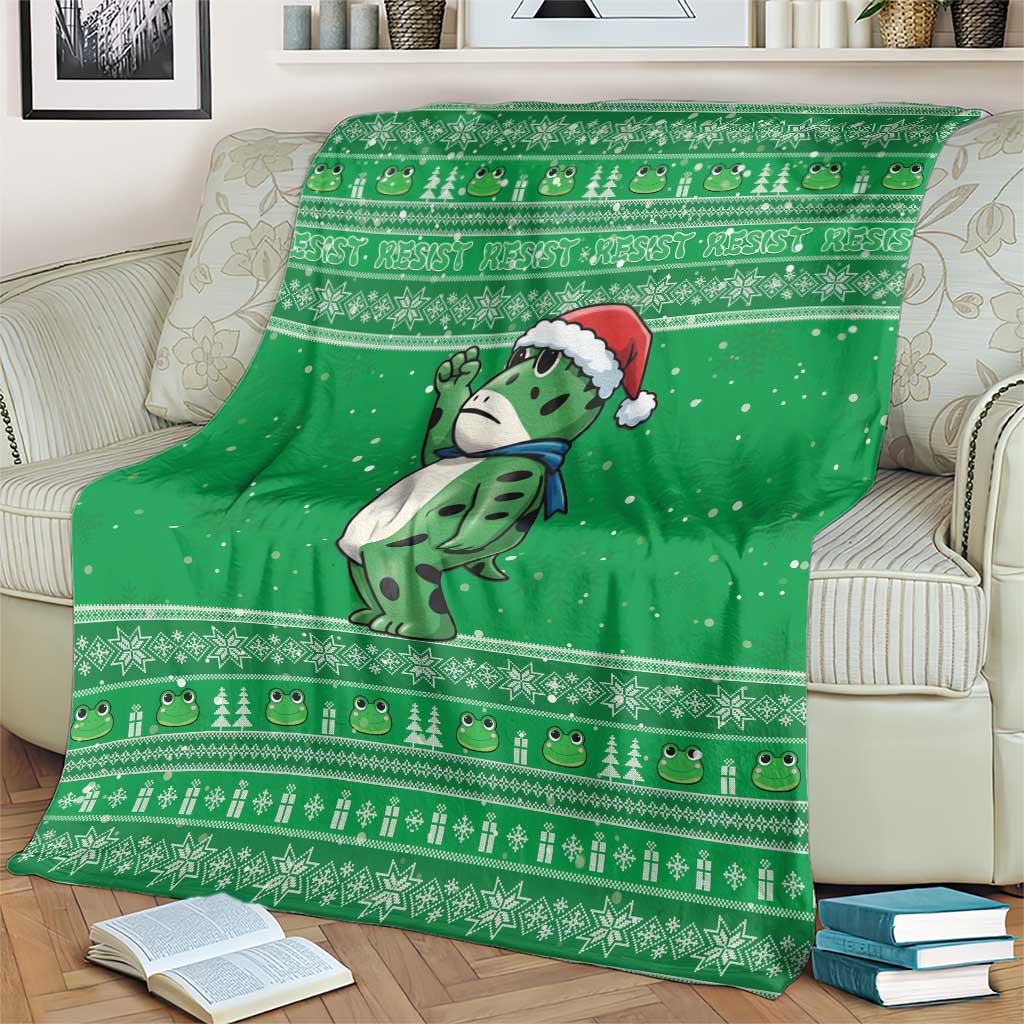 Funny Christmas Portland Frog Protest Blanket Merry Frog-mas - Wonder Print Shop