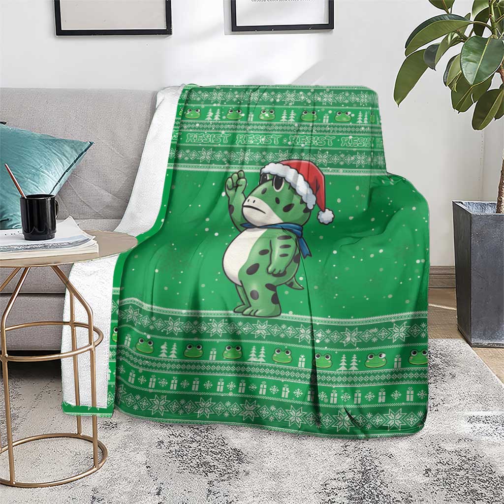 Funny Christmas Portland Frog Protest Blanket Merry Frog-mas - Wonder Print Shop
