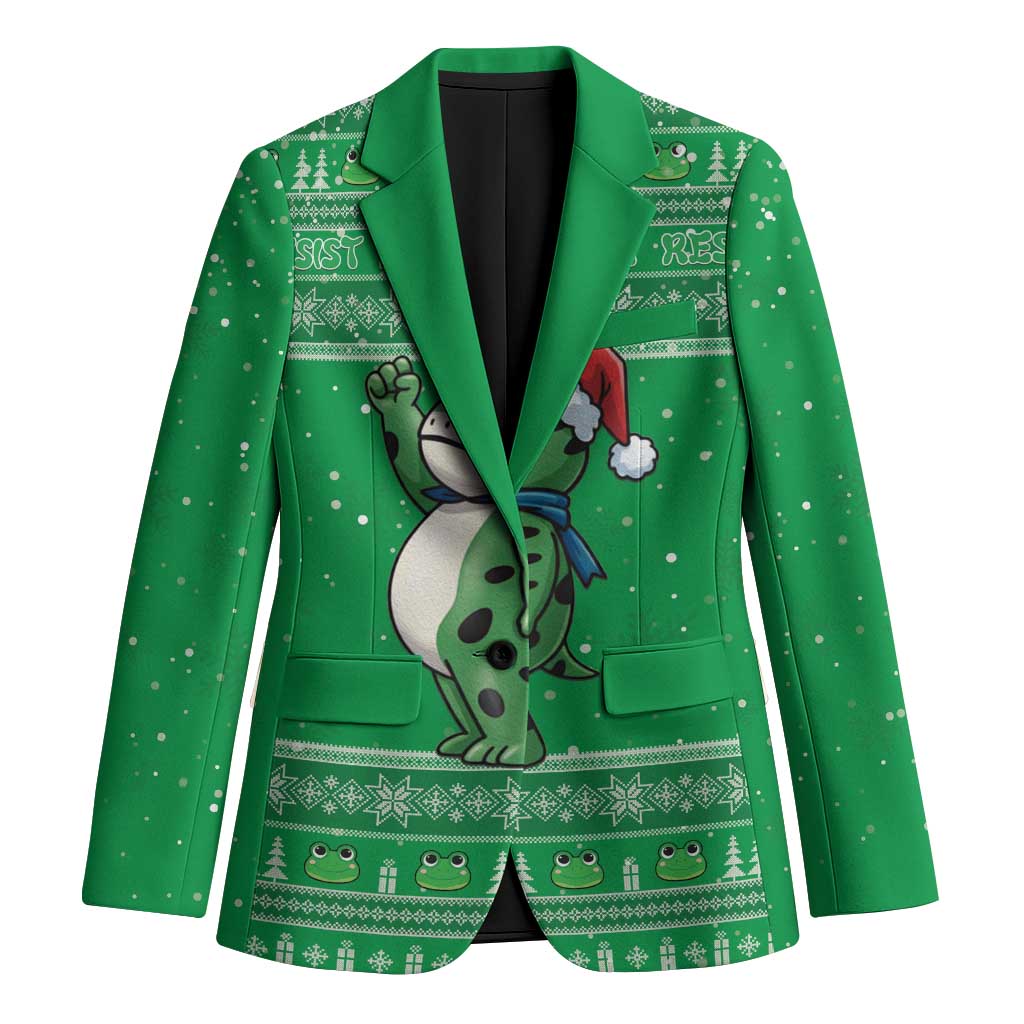Funny Christmas Portland Frog Protest Blazer Merry Frog-mas - Wonder Print Shop