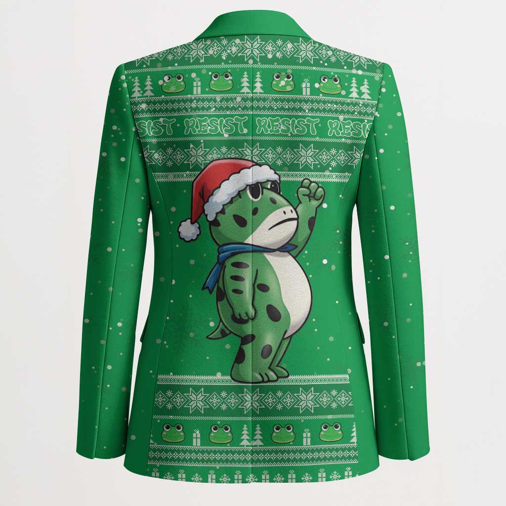 Funny Christmas Portland Frog Protest Blazer Merry Frog-mas - Wonder Print Shop