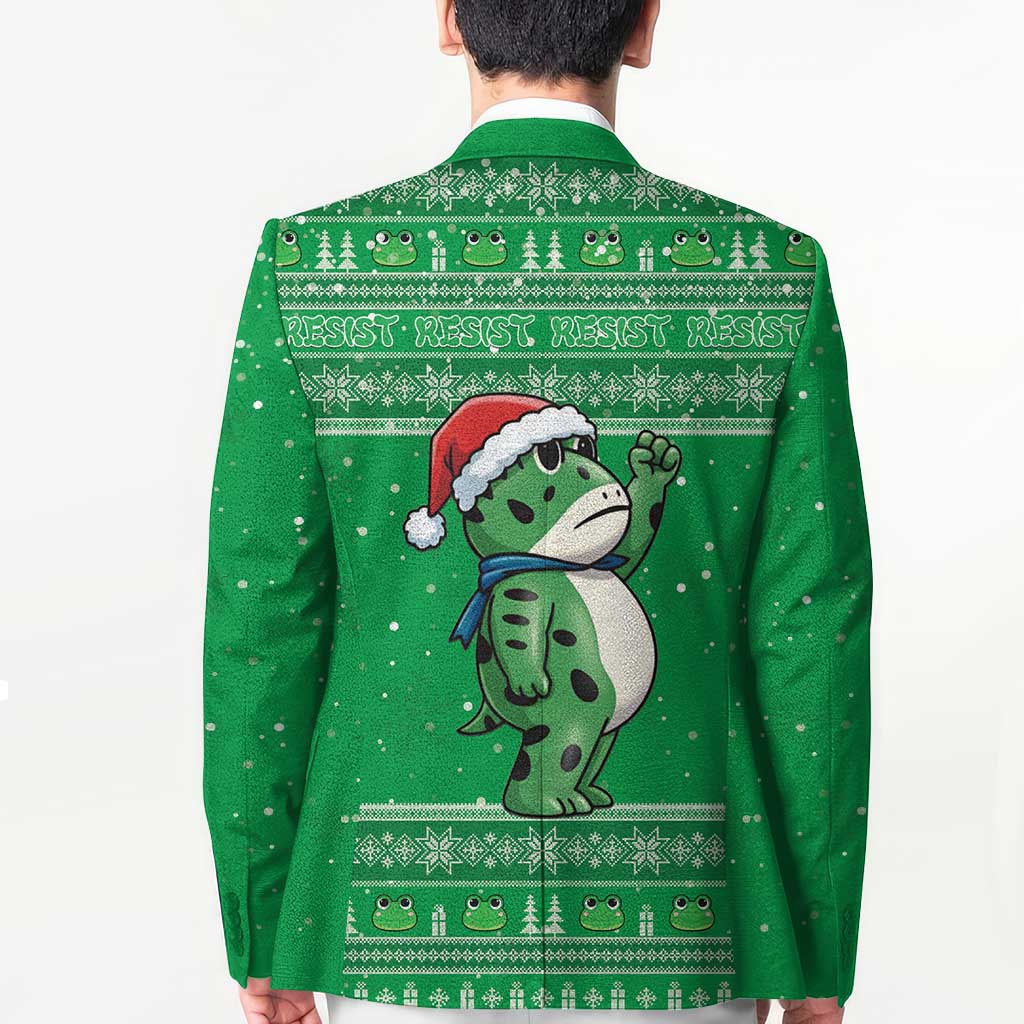 Funny Christmas Portland Frog Protest Blazer Merry Frog-mas - Wonder Print Shop