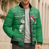 Funny Christmas Portland Frog Protest Bomber Puffer Jacket Merry Frog-mas - Wonder Print Shop