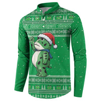 Funny Christmas Portland Frog Protest Button Sweatshirt Merry Frog-mas - Wonder Print Shop
