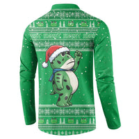 Funny Christmas Portland Frog Protest Button Sweatshirt Merry Frog-mas - Wonder Print Shop