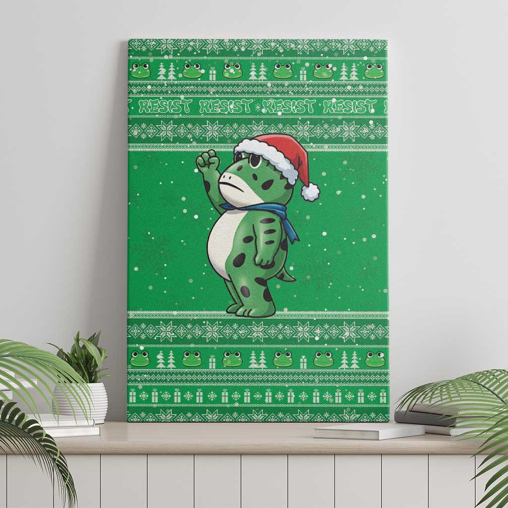 Funny Christmas Portland Frog Protest Canvas Wall Art Merry Frog-mas - Wonder Print Shop