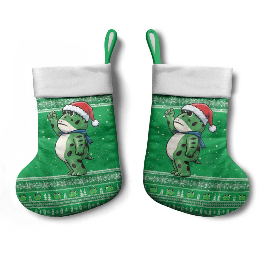 Funny Christmas Portland Frog Protest Christmas Stocking Merry Frog-mas - Wonder Print Shop