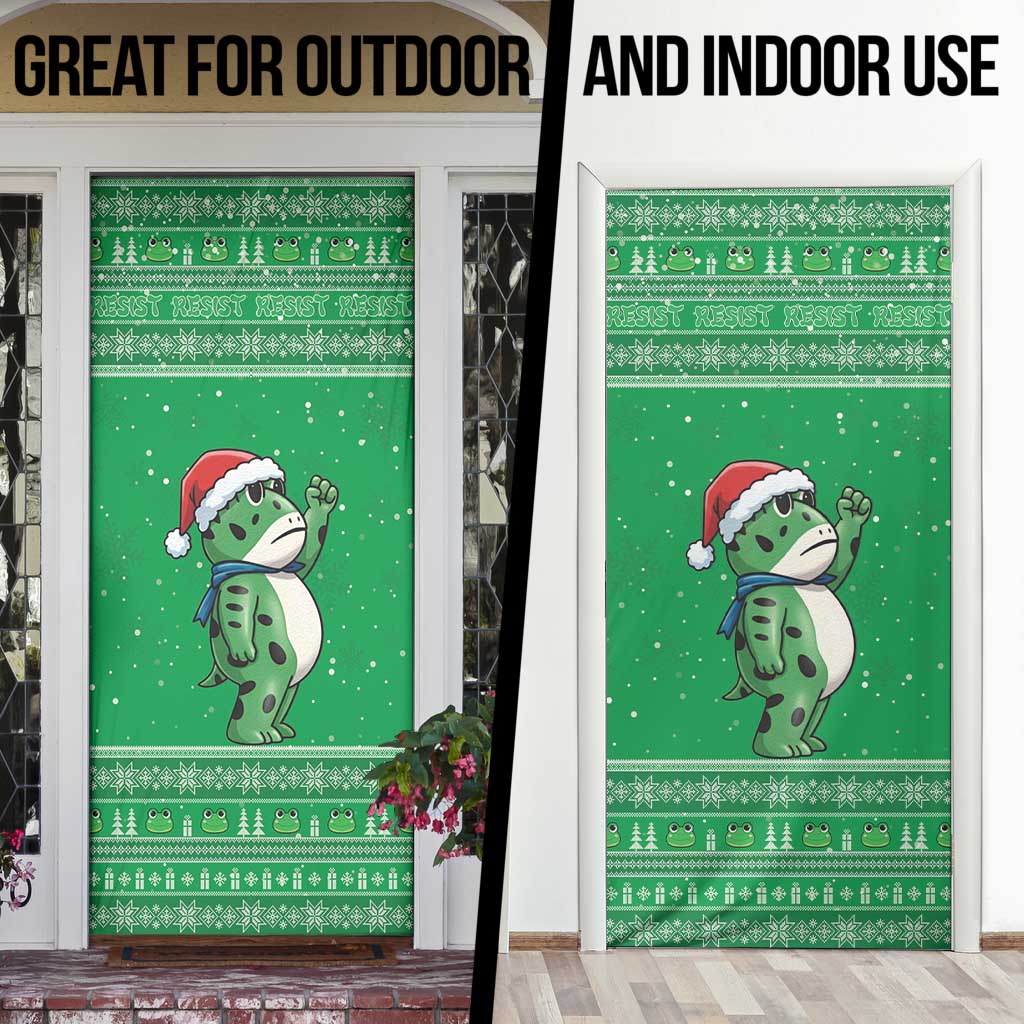 Funny Christmas Portland Frog Protest Door Cover Merry Frog-mas - Wonder Print Shop
