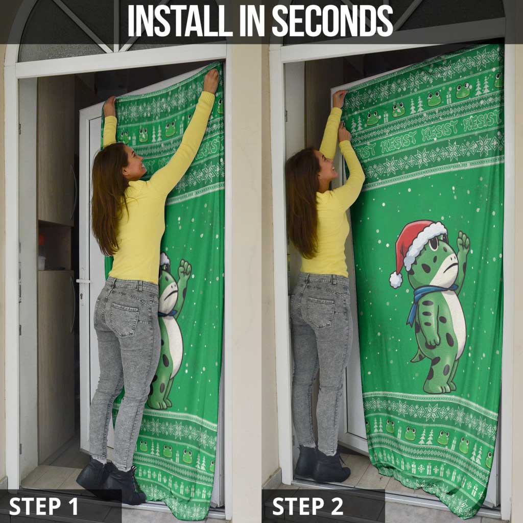 Funny Christmas Portland Frog Protest Door Cover Merry Frog-mas - Wonder Print Shop