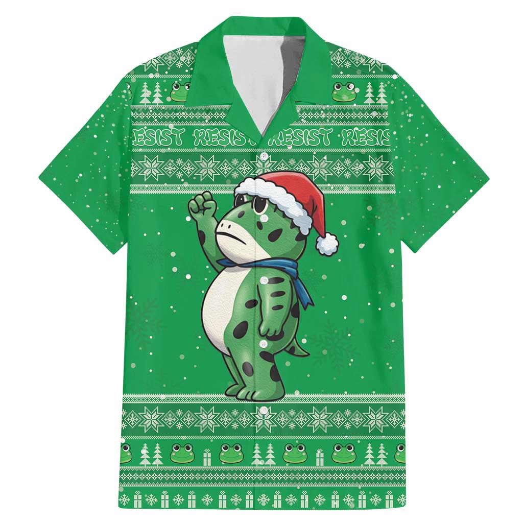 Funny Christmas Portland Frog Protest Family Matching Mermaid Dress and Hawaiian Shirt Merry Frog-mas - Wonder Print Shop