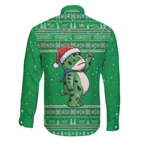 Funny Christmas Portland Frog Protest Family Matching Off Shoulder Short Dress and Hawaiian Shirt Merry Frog-mas - Wonder Print Shop