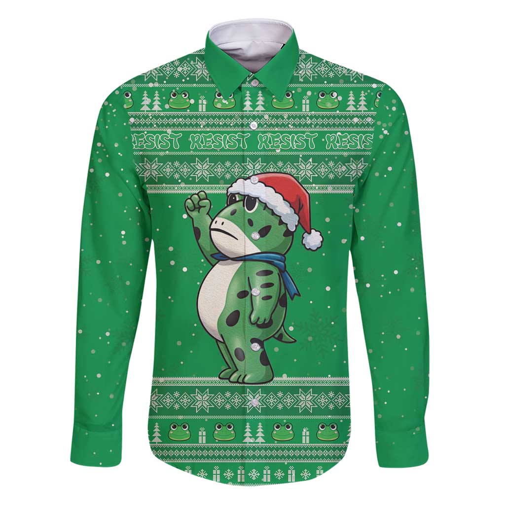 Funny Christmas Portland Frog Protest Family Matching Puletasi and Hawaiian Shirt Merry Frog-mas - Wonder Print Shop