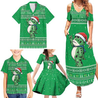 Funny Christmas Portland Frog Protest Family Matching Summer Maxi Dress and Hawaiian Shirt Merry Frog-mas - Wonder Print Shop