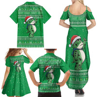 Funny Christmas Portland Frog Protest Family Matching Summer Maxi Dress and Hawaiian Shirt Merry Frog-mas - Wonder Print Shop