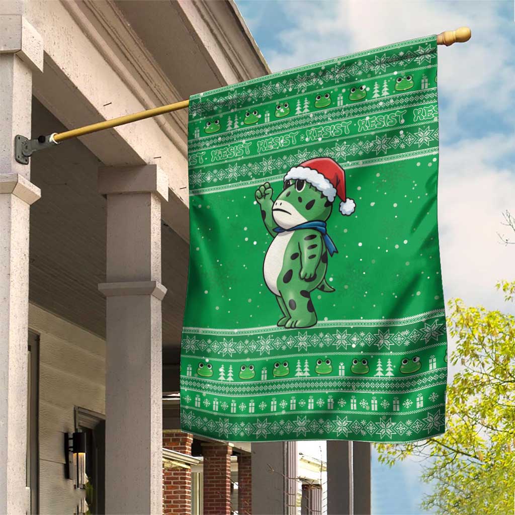 Funny Christmas Portland Frog Protest Garden Flag Merry Frog-mas - Wonder Print Shop