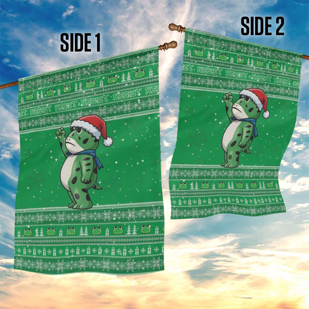 Funny Christmas Portland Frog Protest Garden Flag Merry Frog-mas - Wonder Print Shop