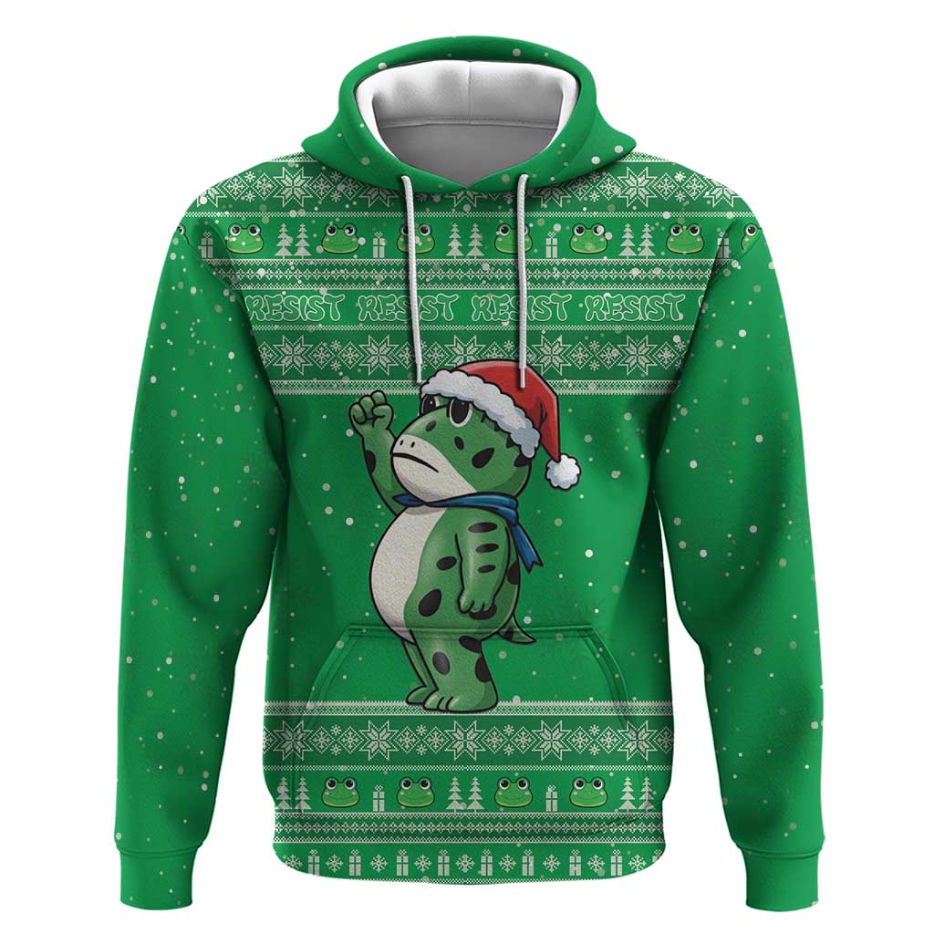 Funny Christmas Portland Frog Protest Hoodie Merry Frog-mas - Wonder Print Shop