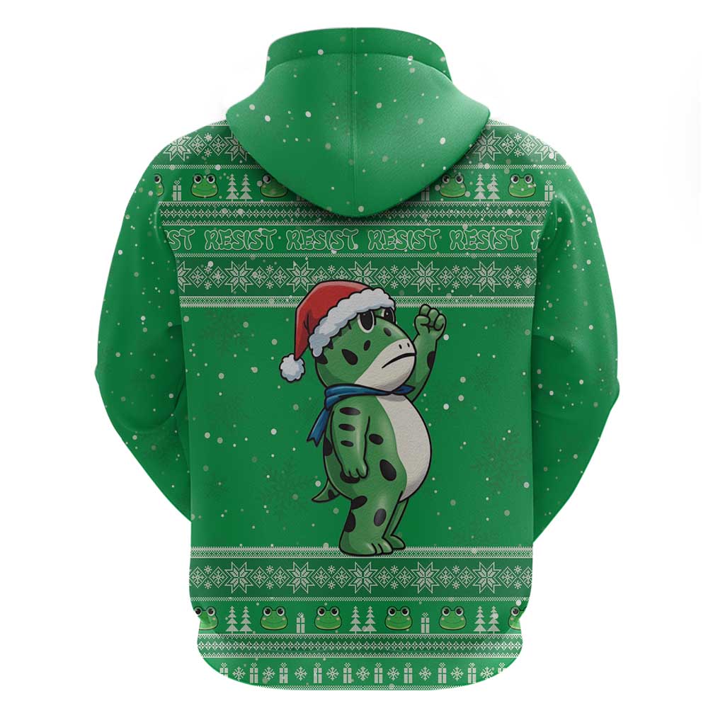 Funny Christmas Portland Frog Protest Hoodie Merry Frog-mas - Wonder Print Shop