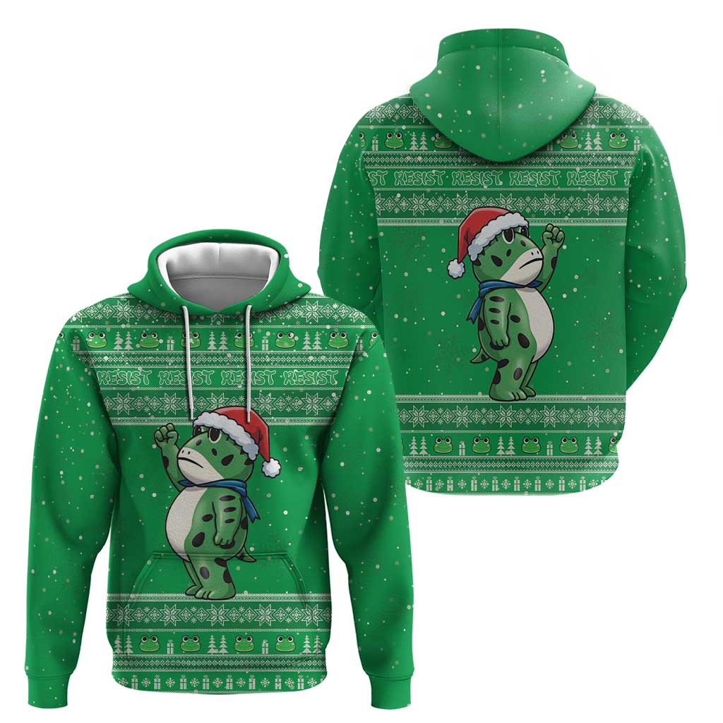Funny Christmas Portland Frog Protest Hoodie Merry Frog-mas - Wonder Print Shop