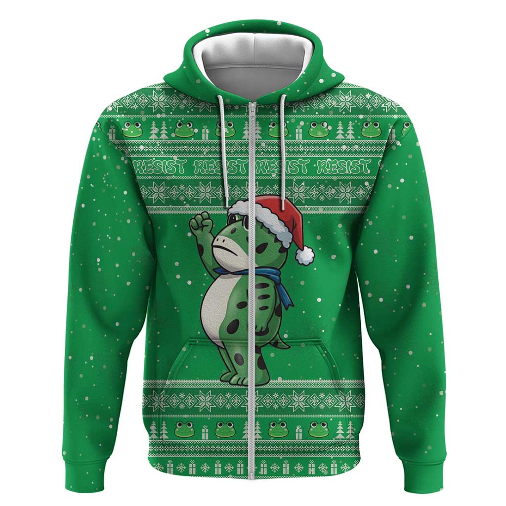Funny Christmas Portland Frog Protest Hoodie Merry Frog-mas - Wonder Print Shop