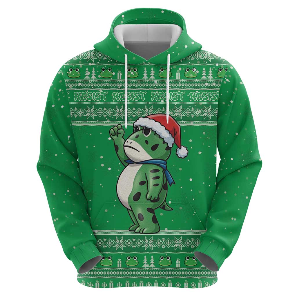 Funny Christmas Portland Frog Protest Hoodie Merry Frog-mas - Wonder Print Shop