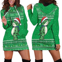 Funny Christmas Portland Frog Protest Hoodie Dress Merry Frog-mas - Wonder Print Shop