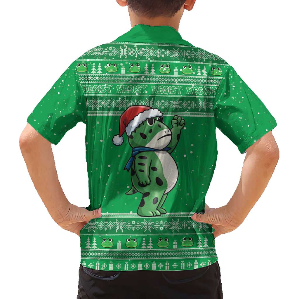 Funny Christmas Portland Frog Protest Kid Hawaiian Shirt Merry Frog-mas - Wonder Print Shop