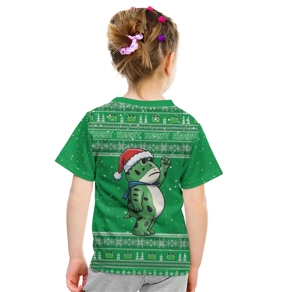 Funny Christmas Portland Frog Protest Kid T Shirt Merry Frog-mas - Wonder Print Shop