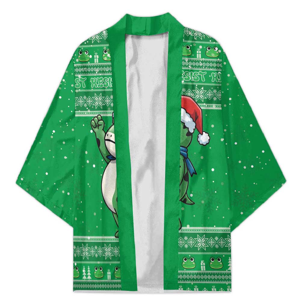 Funny Christmas Portland Frog Protest Kimono Merry Frog-mas - Wonder Print Shop