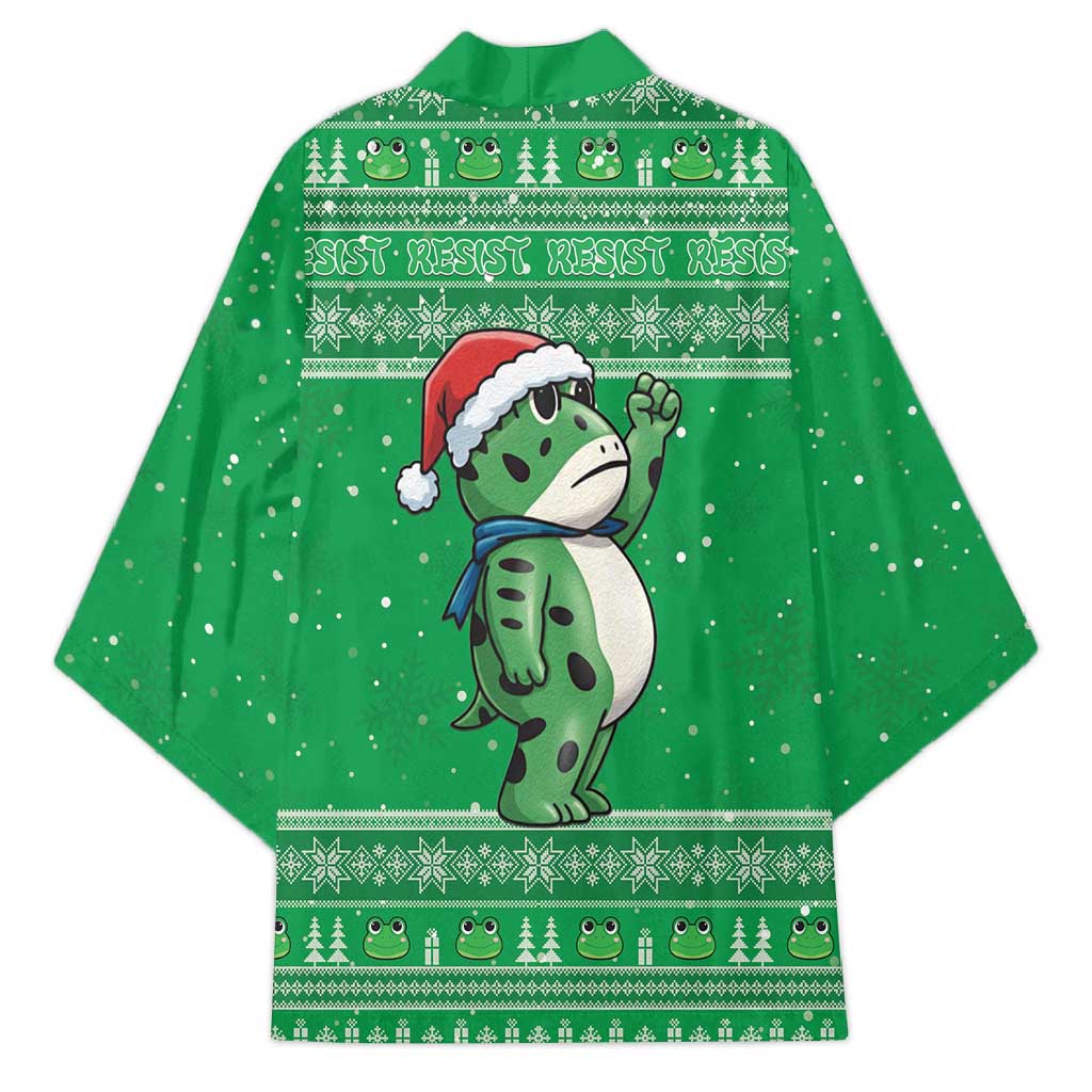 Funny Christmas Portland Frog Protest Kimono Merry Frog-mas - Wonder Print Shop