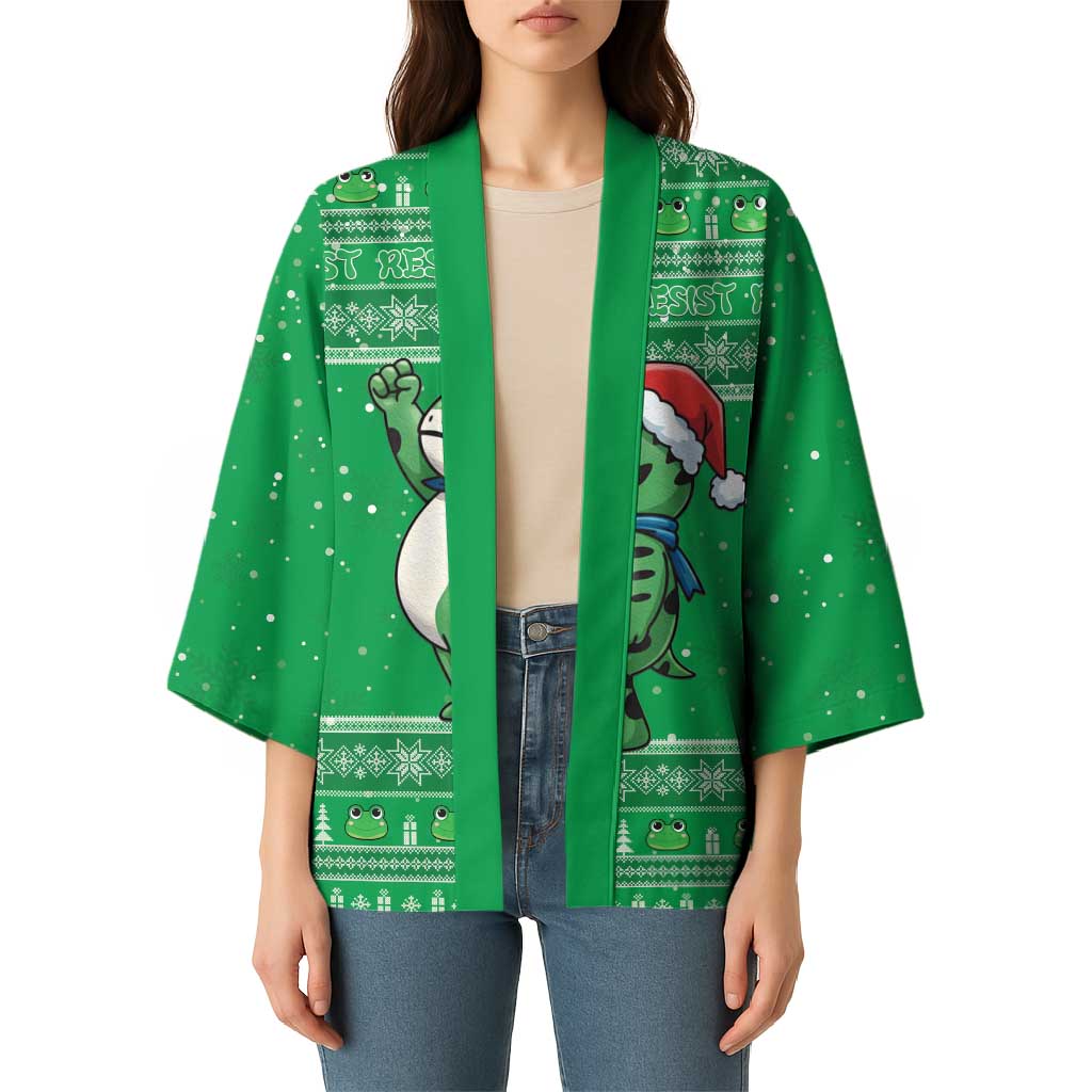 Funny Christmas Portland Frog Protest Kimono Merry Frog-mas - Wonder Print Shop