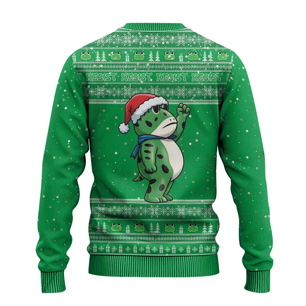 Funny Christmas Portland Frog Protest Ugly Christmas Sweater Merry Frog-mas - Wonder Print Shop