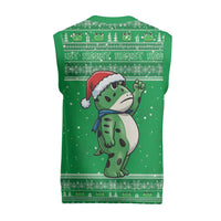 Funny Christmas Portland Frog Protest Christmas Knitted V-Neck Vest Merry Frog-mas - Wonder Print Shop