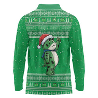 Funny Christmas Portland Frog Protest Long Sleeve Polo Shirt Merry Frog-mas - Wonder Print Shop