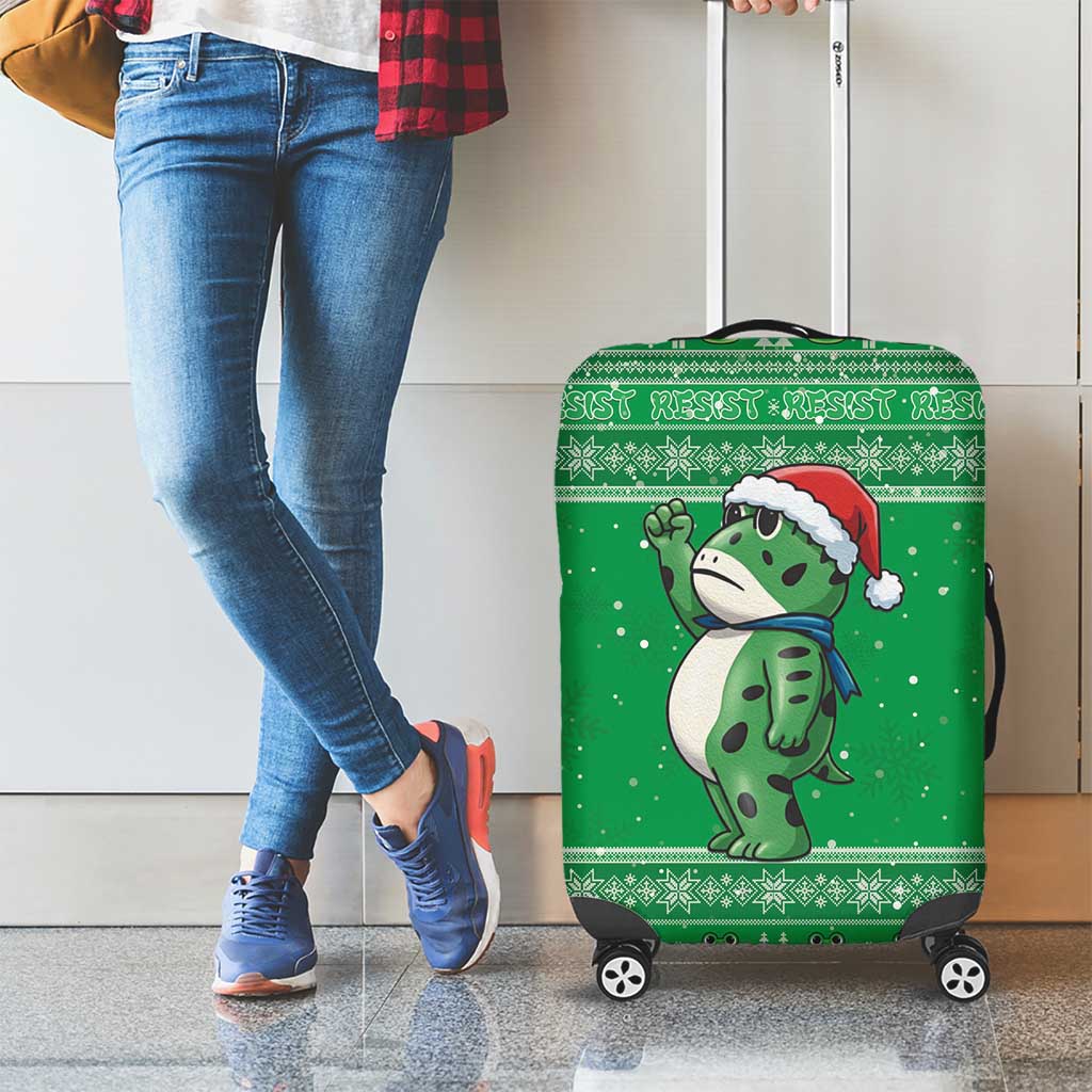 Funny Christmas Portland Frog Protest Luggage Cover Merry Frog-mas - Wonder Print Shop