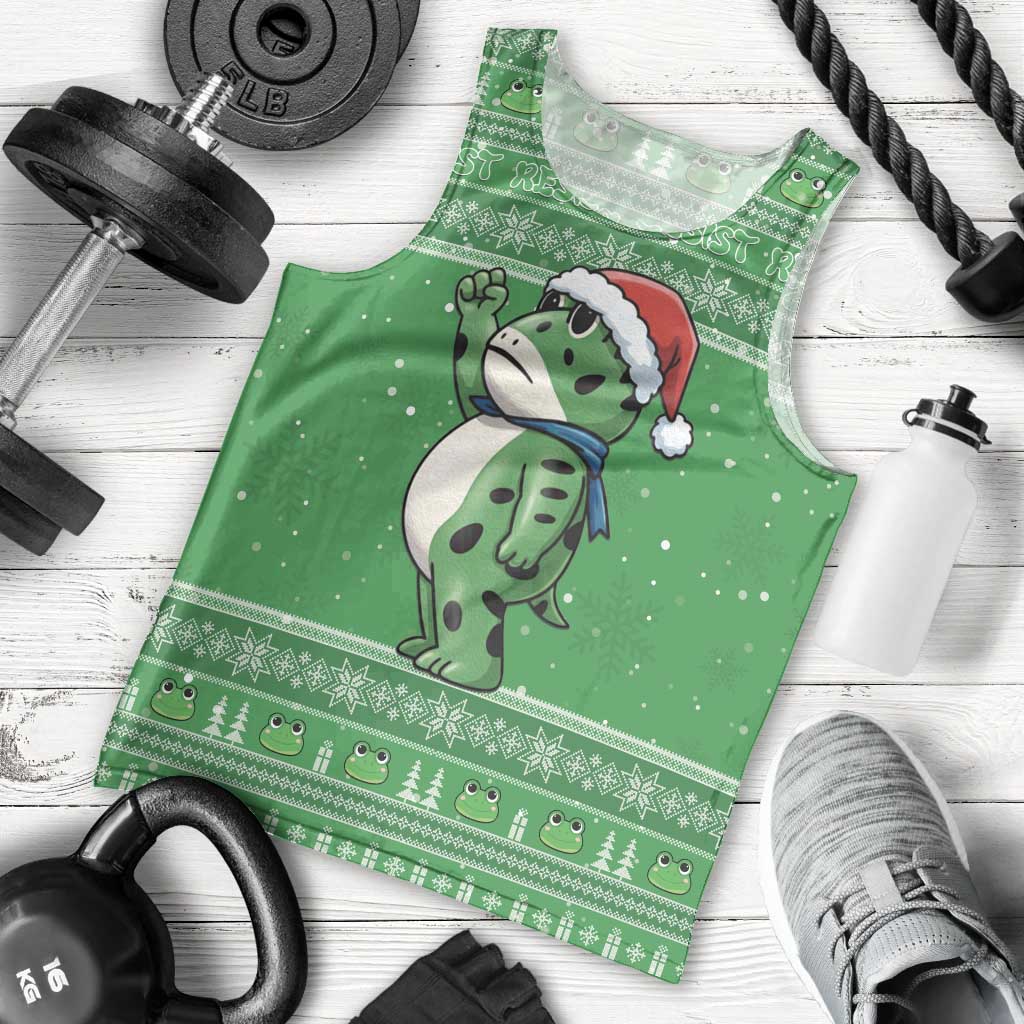 Funny Christmas Portland Frog Protest Men Tank Top Merry Frog-mas - Wonder Print Shop