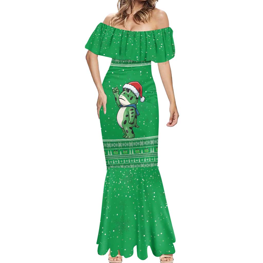 Funny Christmas Portland Frog Protest Mermaid Dress Merry Frog-mas - Wonder Print Shop