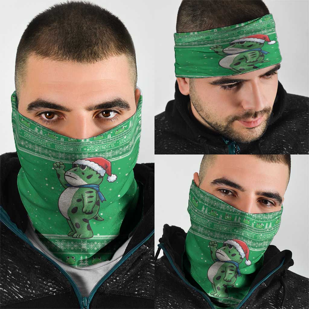 Funny Christmas Portland Frog Protest Neck Gaiter Merry Frog-mas - Wonder Print Shop