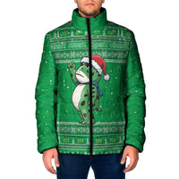Funny Christmas Portland Frog Protest Padded Jacket Merry Frog-mas - Wonder Print Shop