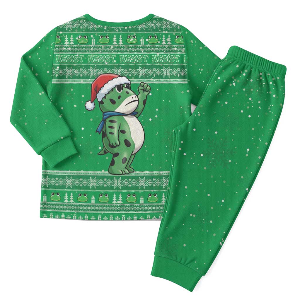 Funny Christmas Portland Frog Protest Christmas Pajama Set Merry Frog-mas - Wonder Print Shop