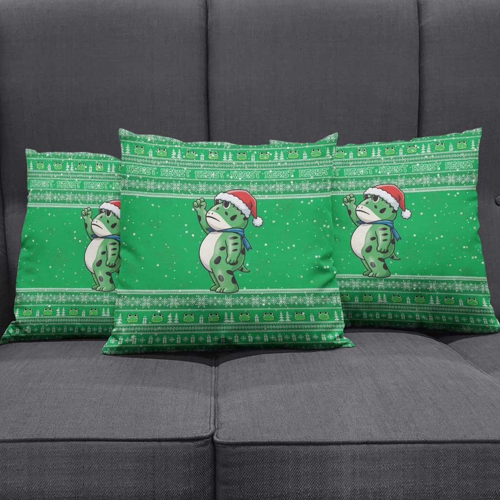 Funny Christmas Portland Frog Protest Pillow Cover Merry Frog-mas - Wonder Print Shop