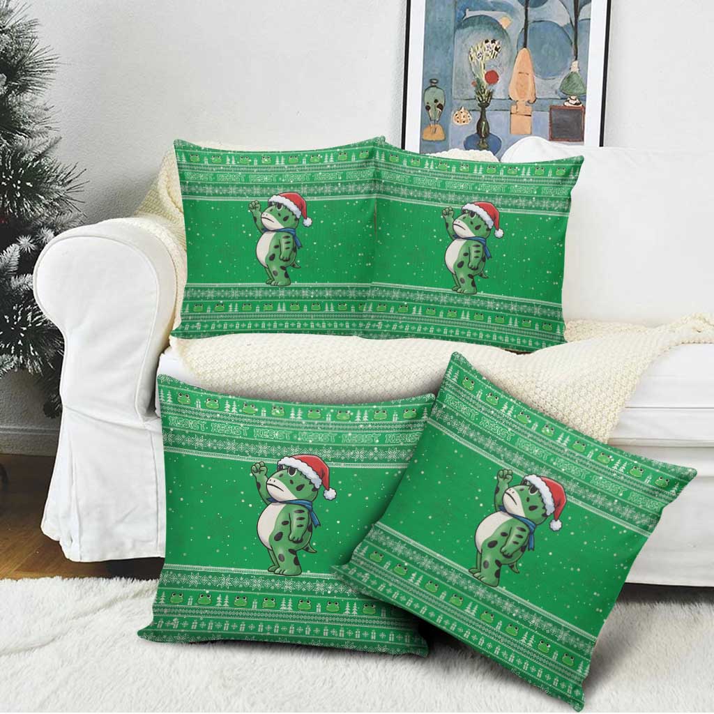 Funny Christmas Portland Frog Protest Pillow Cover Merry Frog-mas - Wonder Print Shop