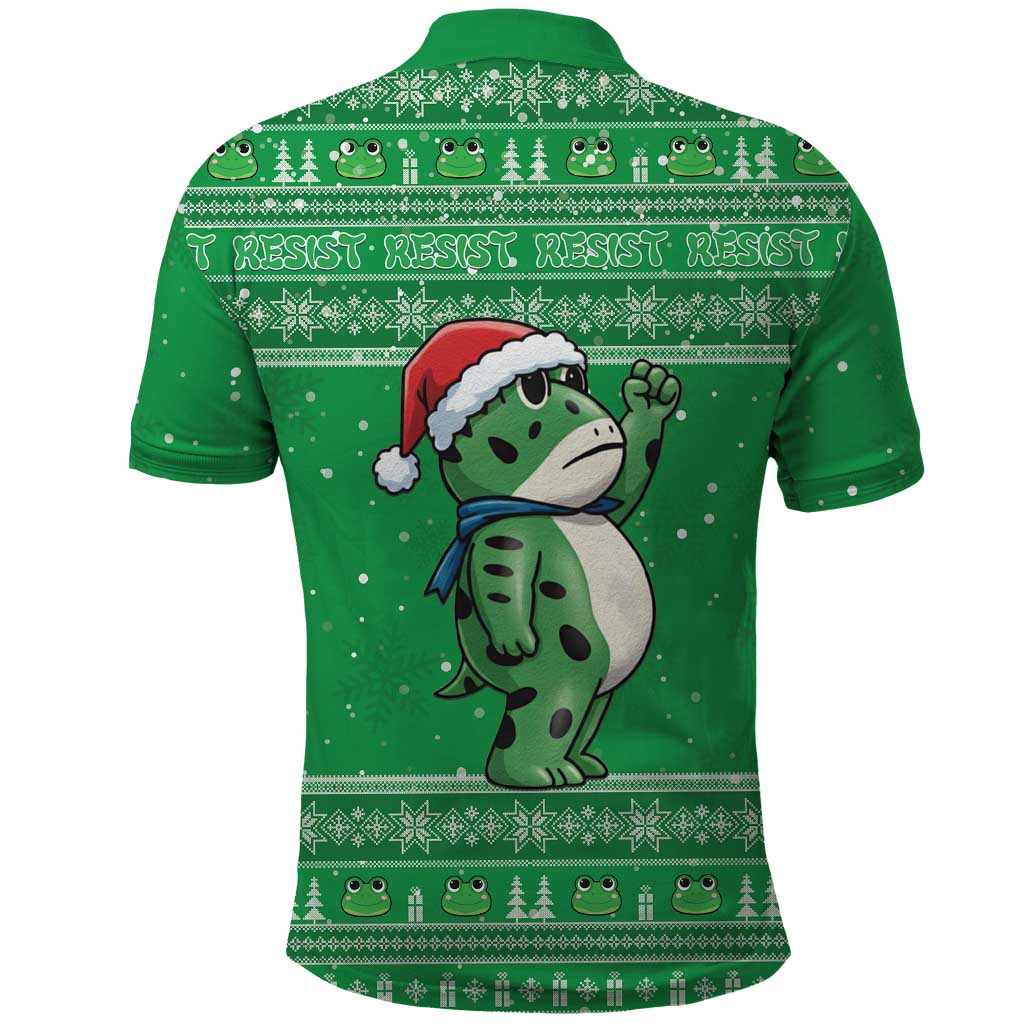 Funny Christmas Portland Frog Protest Polo Shirt Merry Frog-mas - Wonder Print Shop