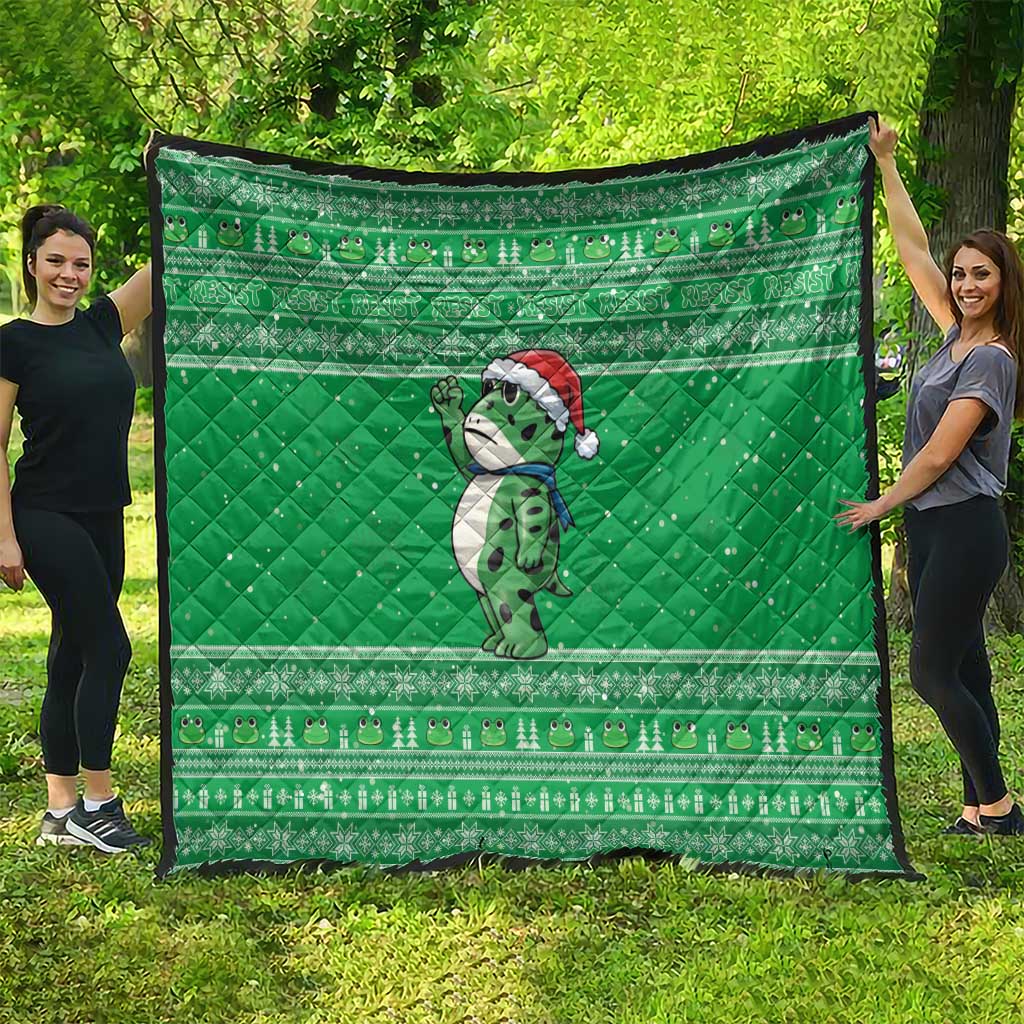 Funny Christmas Portland Frog Protest Quilt Merry Frog-mas - Wonder Print Shop