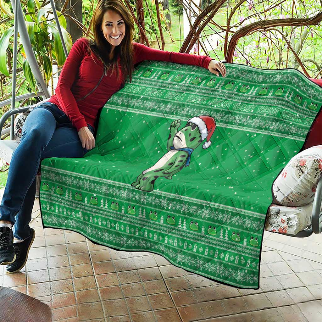 Funny Christmas Portland Frog Protest Quilt Merry Frog-mas - Wonder Print Shop